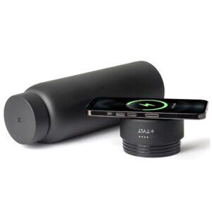 TYLT Black Power Bottle 24oz Water Bottle w/ power bank/wireless charger